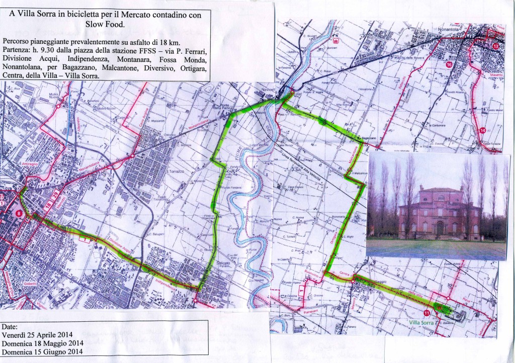 percorso modena - villa sorra