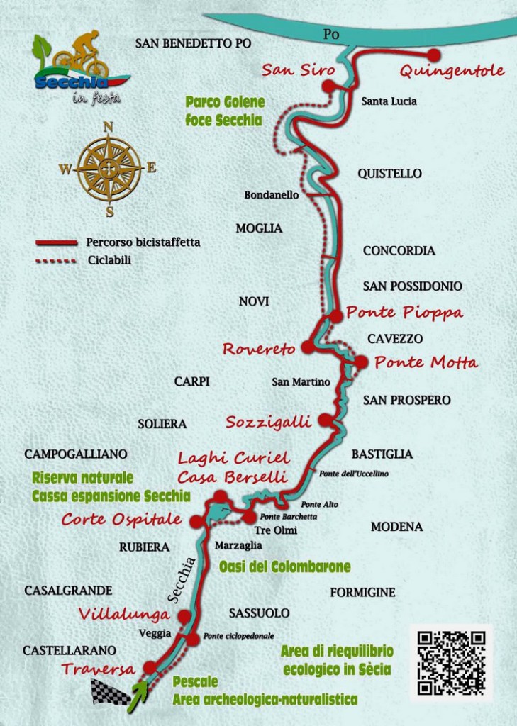 mappa 100 km del secchia
