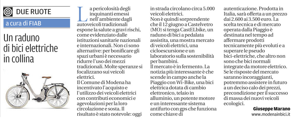 Articolo sul giornale